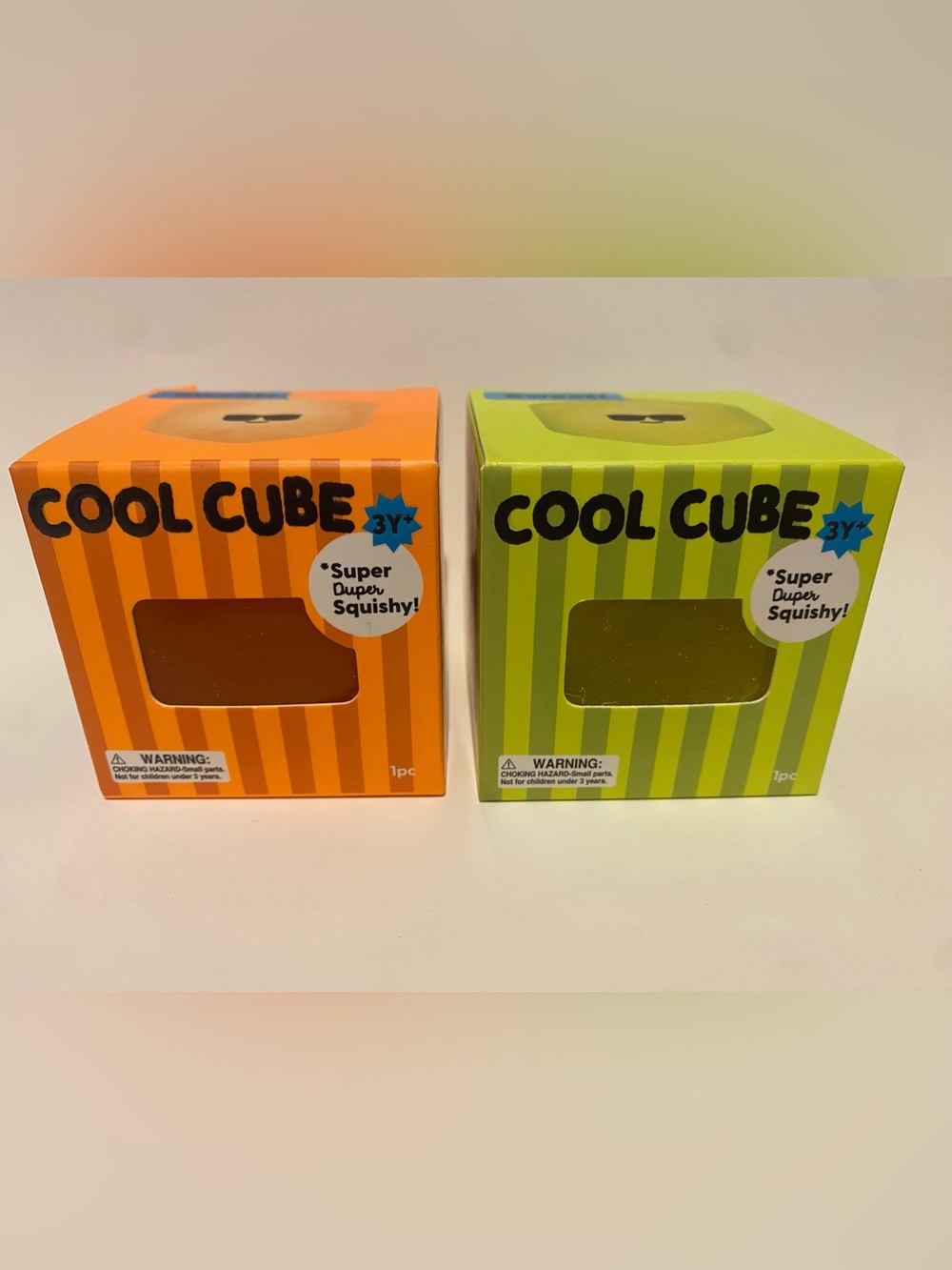 Cool Cube Squishy Toy Box - Orange & Lime